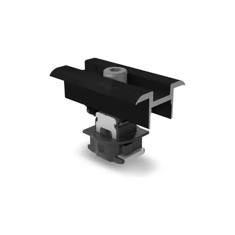 K2 Systems - Etrier Intermédiaire Noir Universel Clamp MC 25-40mm (gamme SingleRail/SolidRail)
